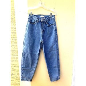 Oak+Fort Women Paper Bag Jeans, Washed Blue, XS/XP, Made in Korea